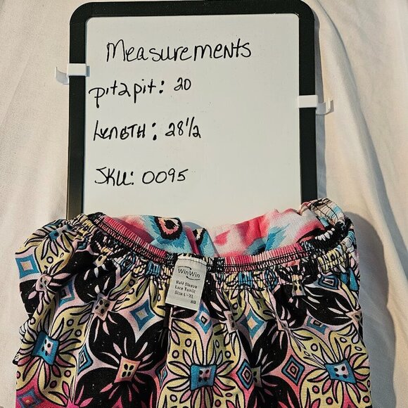 WinWin Tunic Boho Blouse Size XLarge 3/4 Lace Multi-Color Hippie Women's - Picture 7 of 7